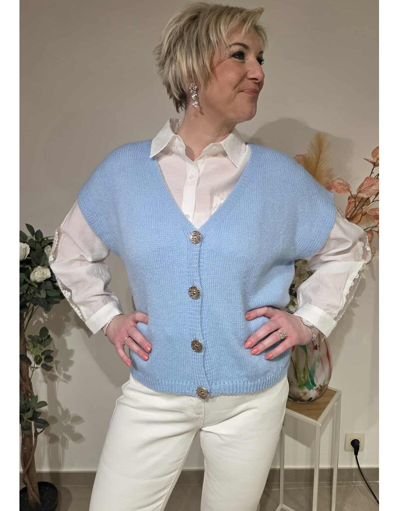 L&A GILET-LICHTBLAUW