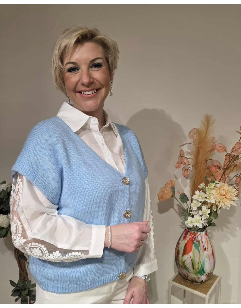 L&A GILET-LICHTBLAUW