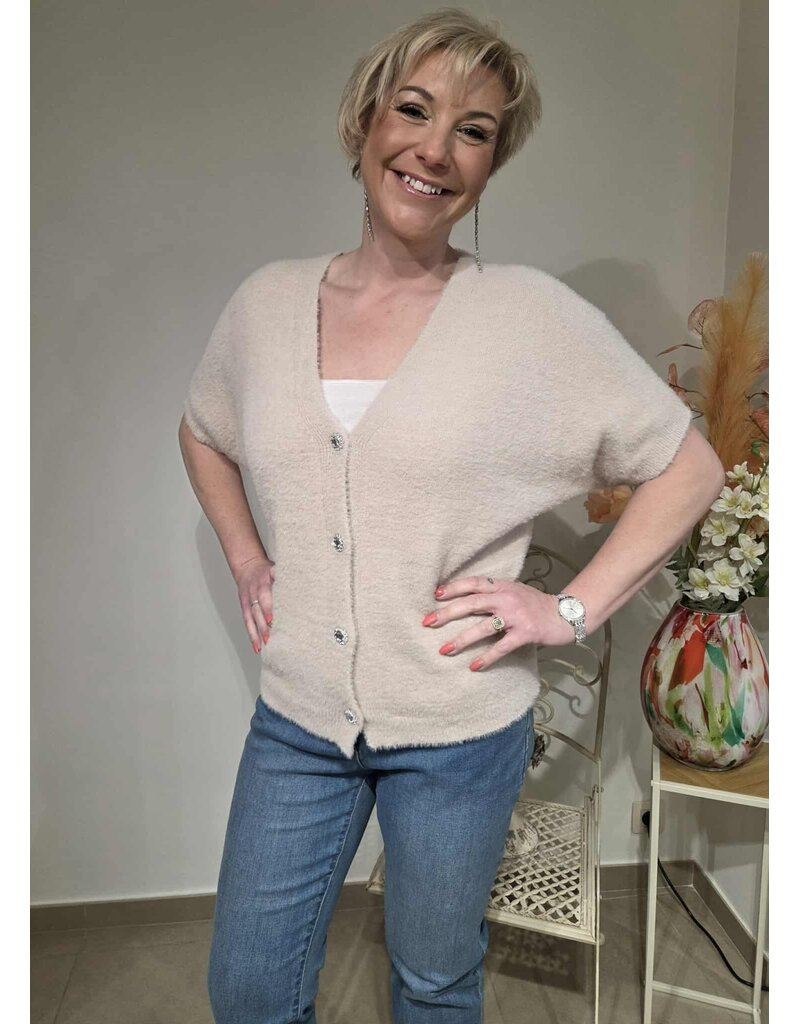 L&A GILET DIAMANT-BEIGE