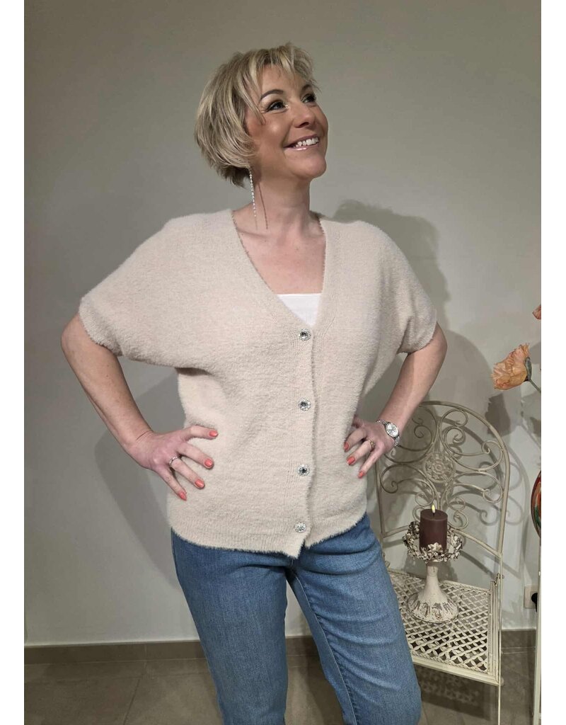L&A GILET DIAMANT-BEIGE