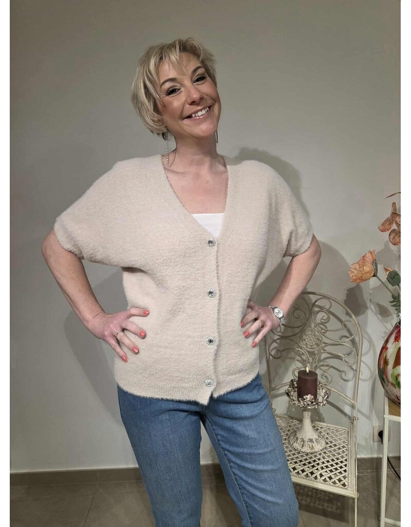 L&A GILET DIAMANT-BEIGE