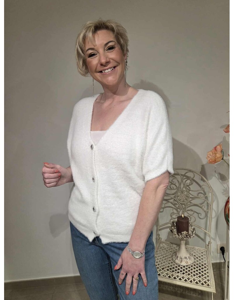 L&A GILET DIAMANT-WIT