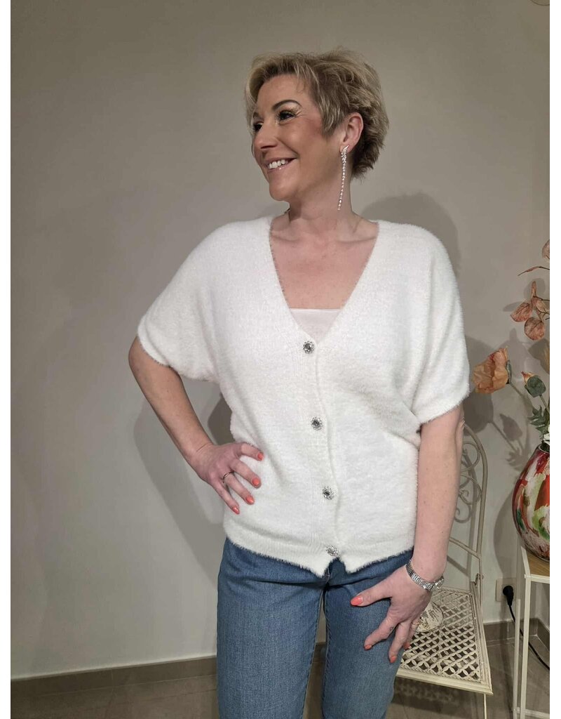 L&A GILET DIAMANT-WIT