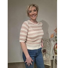 Julie Guerlande 67JG2PPU210-PULL-STRIPES BEIGE