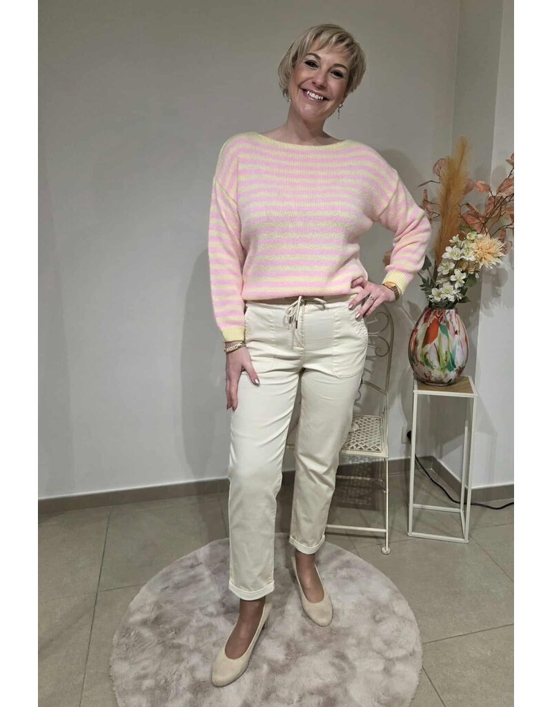 C'est Beau la Vie! 67CB2PS804-BROEK ELASTIEK-LICHTBEIGE