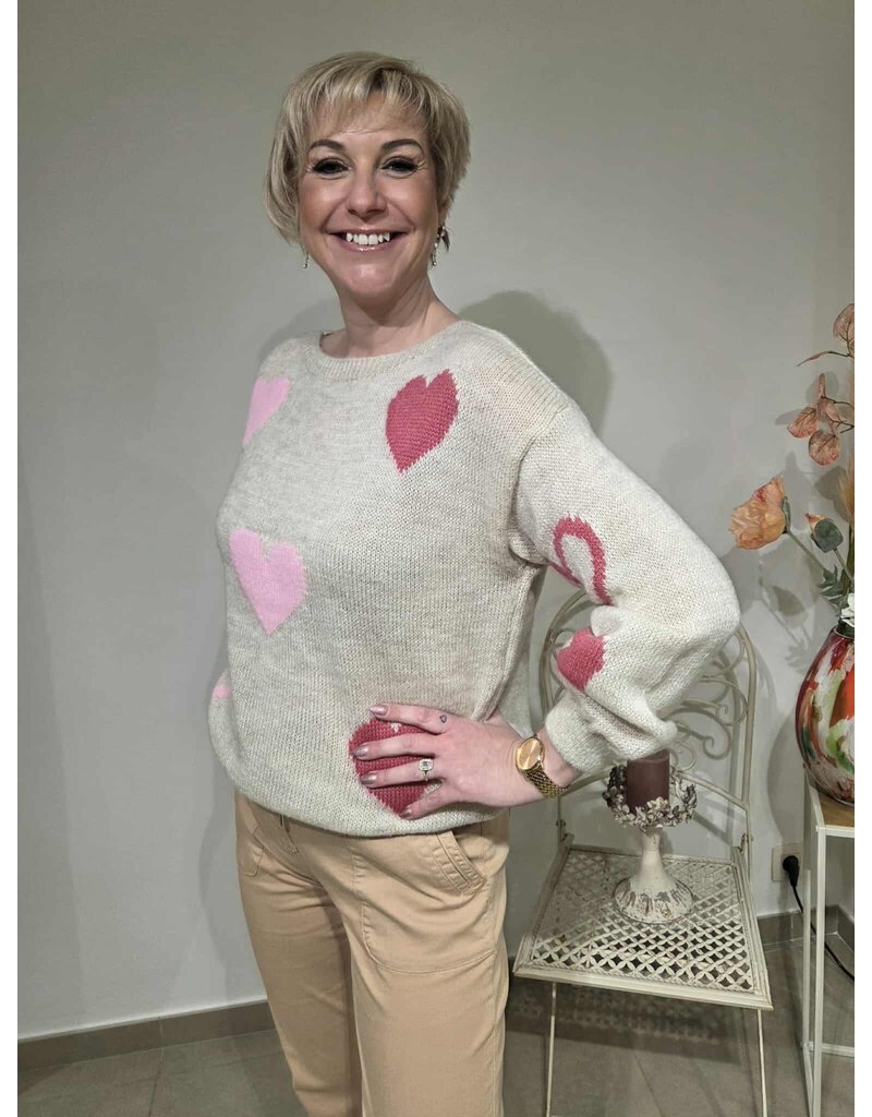 MARTA DU CHATEAU AMARANTE-PULL-BEIGE/ROZE