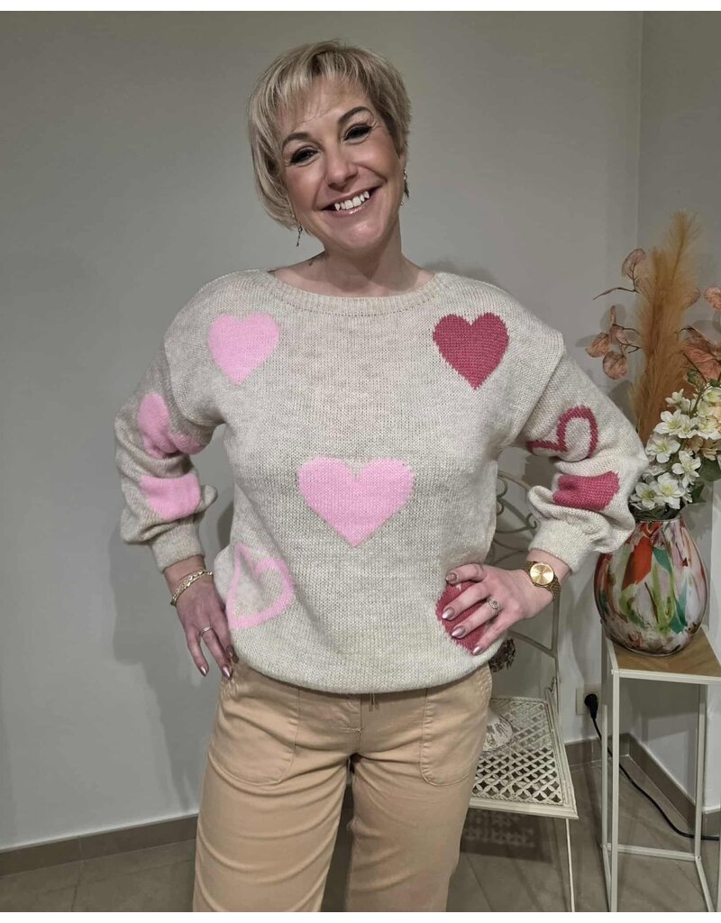 MARTA DU CHATEAU AMARANTE-PULL-BEIGE/ROZE