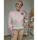 MARTA DU CHATEAU AMARANTE-PULL-BEIGE/ROZE