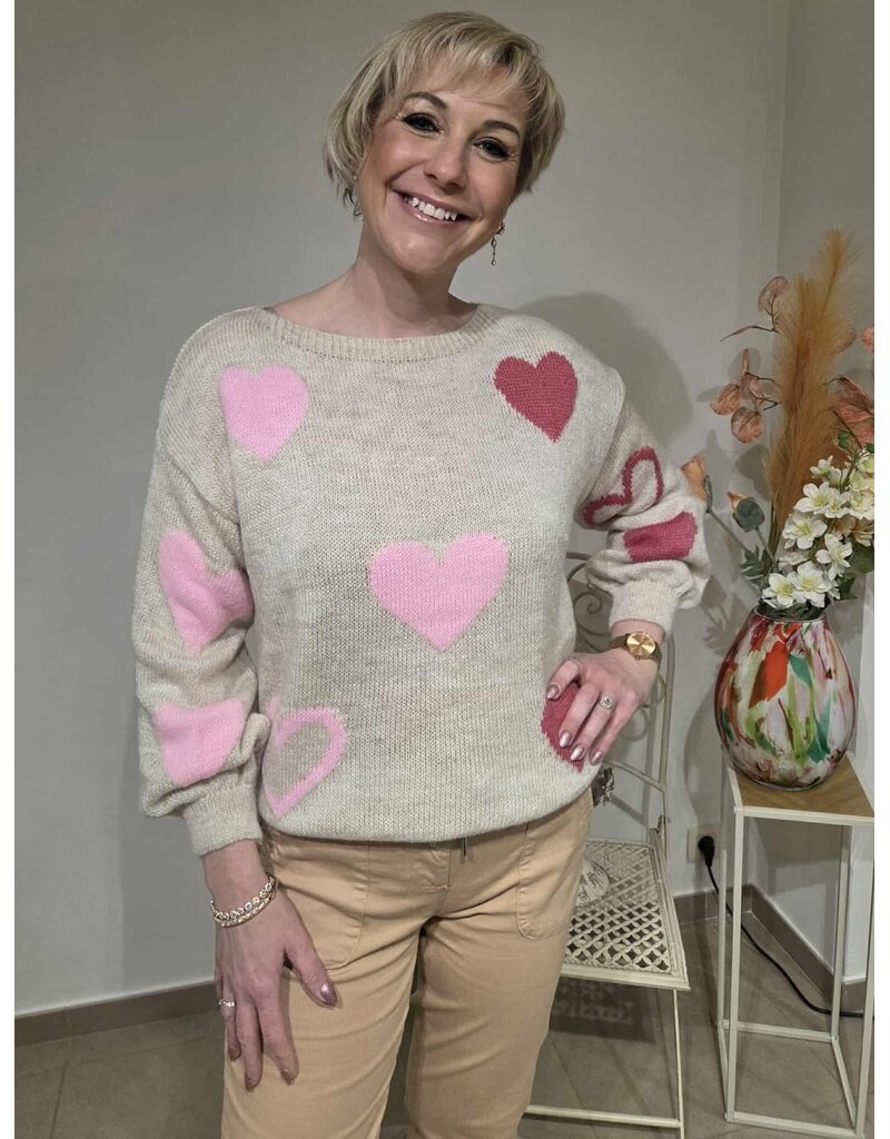 MARTA DU CHATEAU AMARANTE-PULL-BEIGE/ROZE