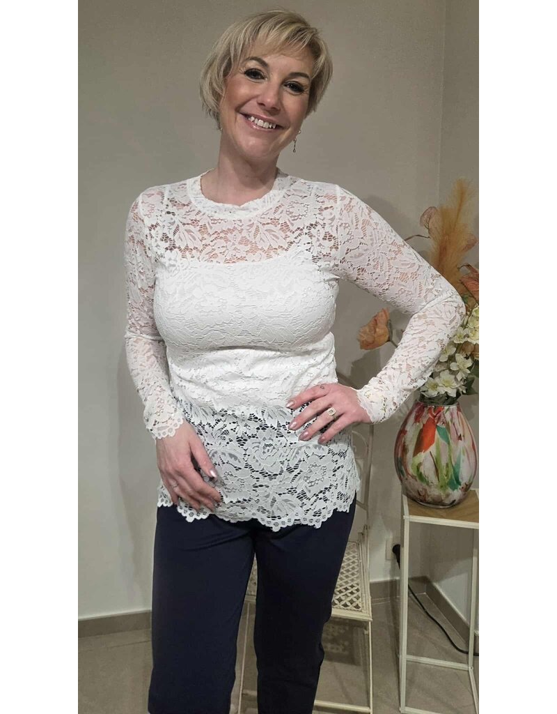MARTA DU CHATEAU MILLEY-BLOUSE-WIT KANT