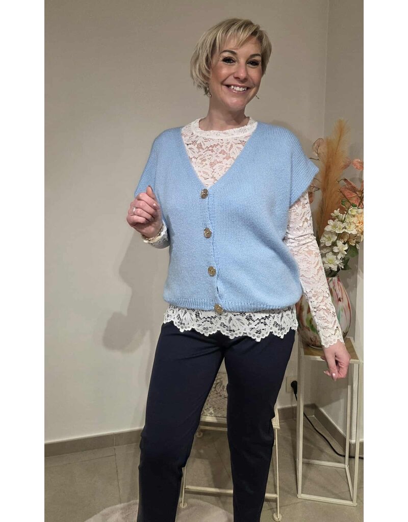 MARTA DU CHATEAU MILLEY-BLOUSE-WIT KANT