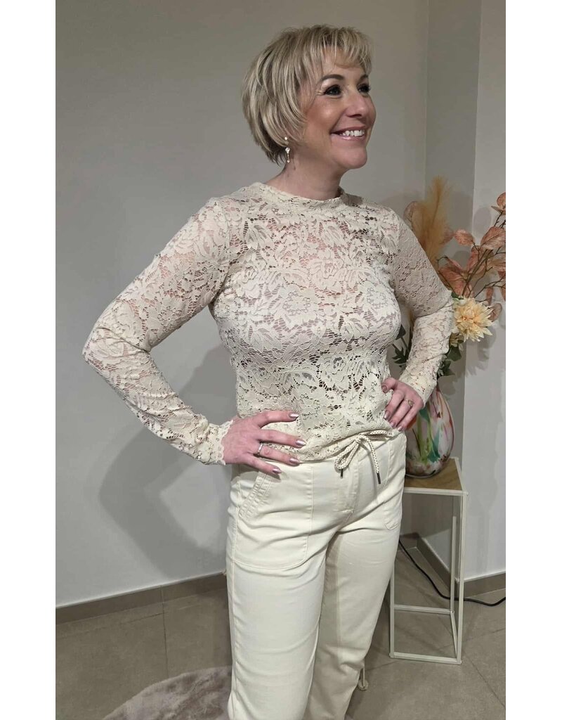 MARTA DU CHATEAU MILLEY-BLOUSE-KANT BEIGE