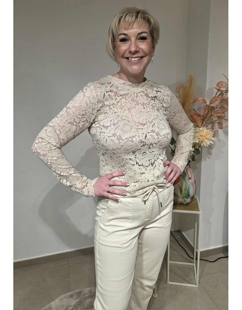 MARTA DU CHATEAU MILLEY-BLOUSE-KANT BEIGE