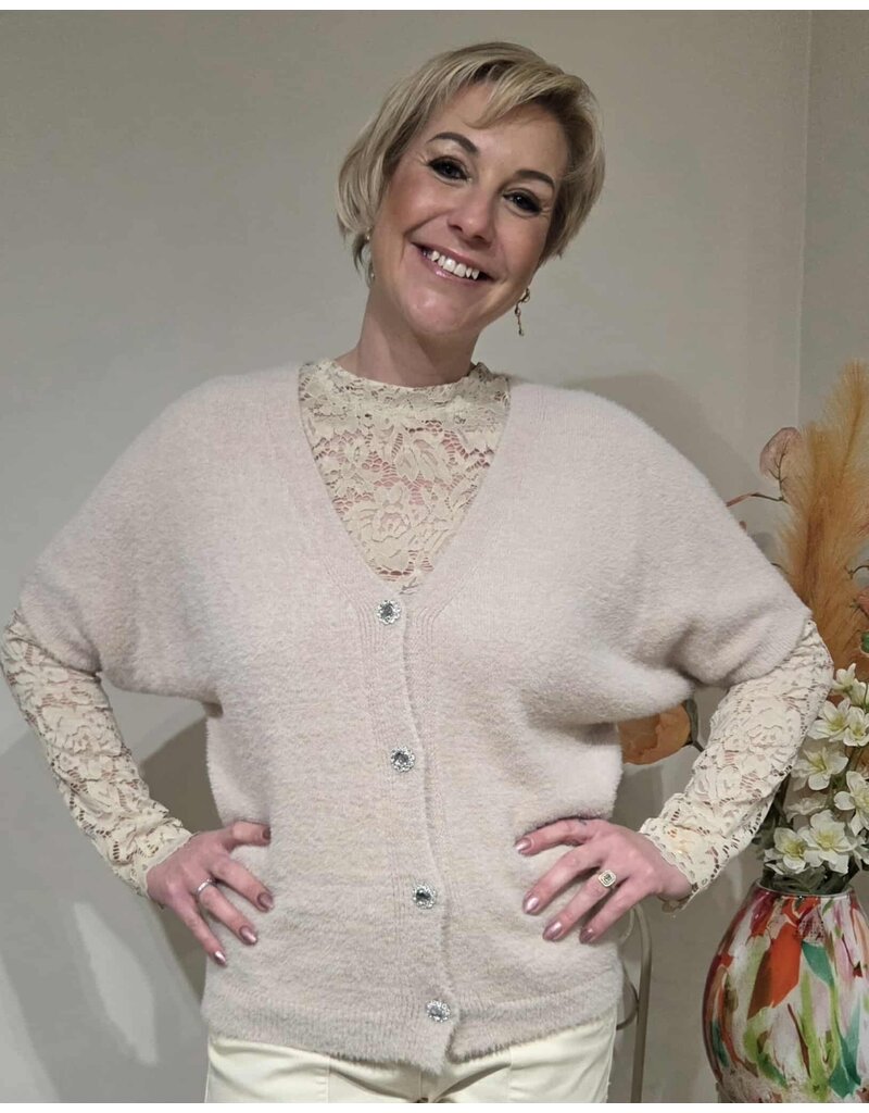 MARTA DU CHATEAU MILLEY-BLOUSE-KANT BEIGE