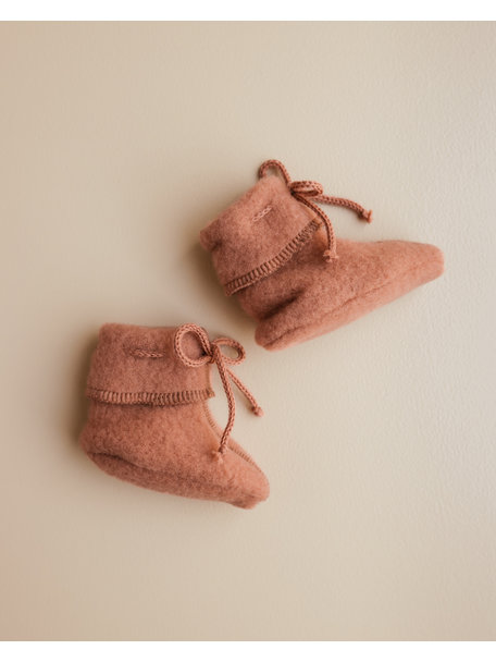 Unaduna X Engel Baby Wool Fleece Booties -  sienna clay