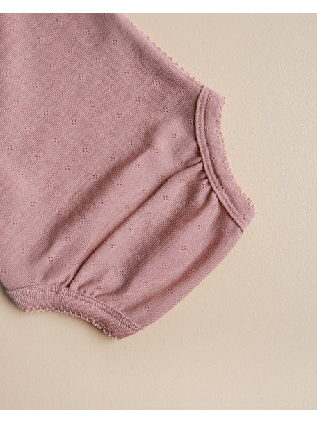 Unaduna Wrap around body pointelle wool/silk - cameo rose