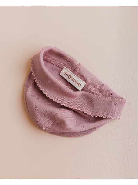 Unaduna Baby hat pointelle wool/silk - cameo rose