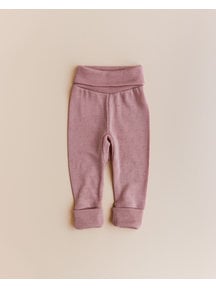 Unaduna Baby pants pointelle 2 in 1 feet wool/silk - cameo rose