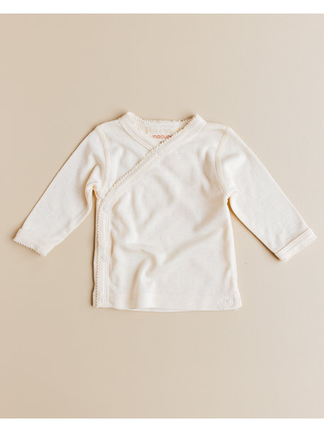 Unaduna Baby wrap-around shirt pointelle wool/silk - munkki