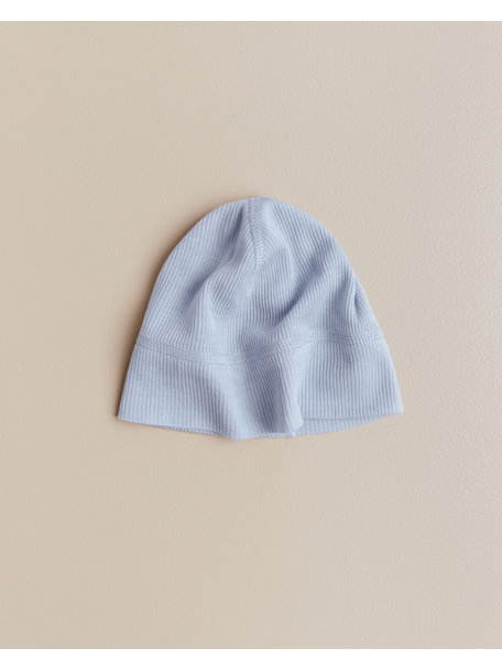 Unaduna Baby hat tiny rib wool/silk - blue bird