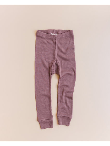 Unaduna Kids leggings tiny rib wool/silk - mauvewood: soft and comfy! -  Unaduna