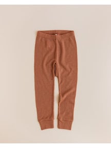 Unaduna Kids leggings tiny rib wool - sienna clay