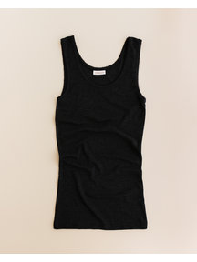 Unaduna Singlet pointelle wool/silk - ebony