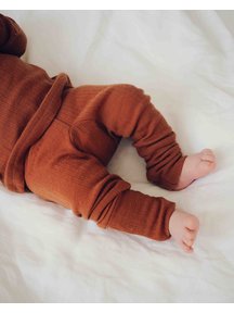 Unaduna Wool baby pants 2 in 1 feet - umbre