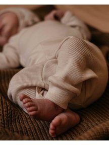 Unaduna Baby leggings tiny rib wool - mazarin