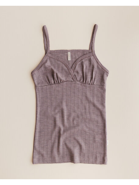 Unaduna Chemise striped ajour wool/silk - heather melange