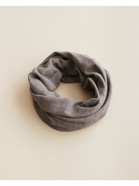 Unaduna Loop scarf striped ajour wool/silk - hazel
