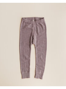 Unaduna Kids leggings striped ajour wool/silk - heather