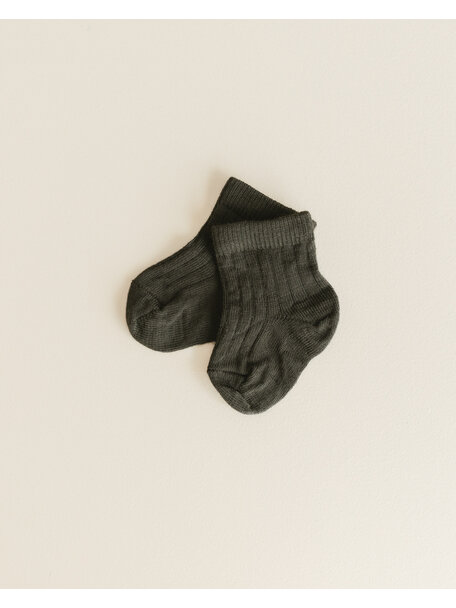 Unaduna Woolen rib baby socks - wakame