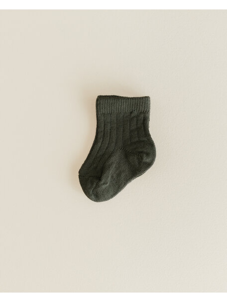 Unaduna Woolen rib baby socks - wakame