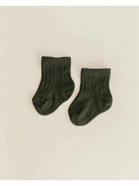 Unaduna Woolen rib baby socks - wakame