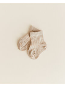 Unaduna Woolen rib baby socks - maca