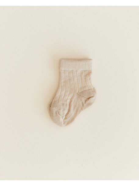 Unaduna Woolen rib baby socks - maca
