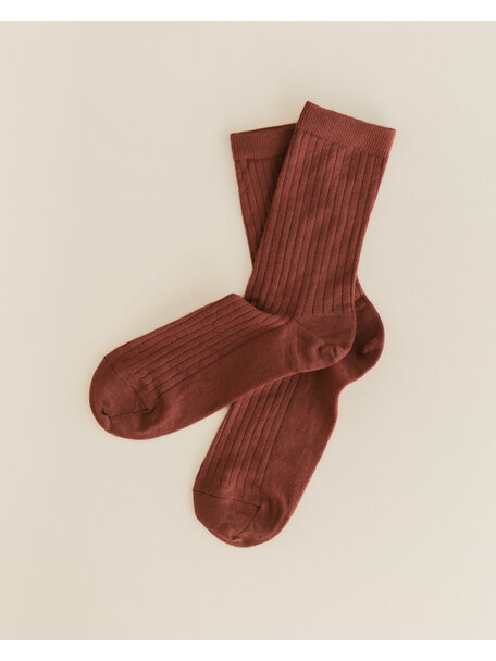 Unaduna Wool rib Unisex socks - henna dune