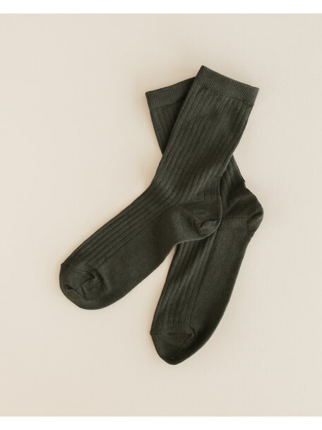 Unaduna Wool rib Unisex socks - wakame