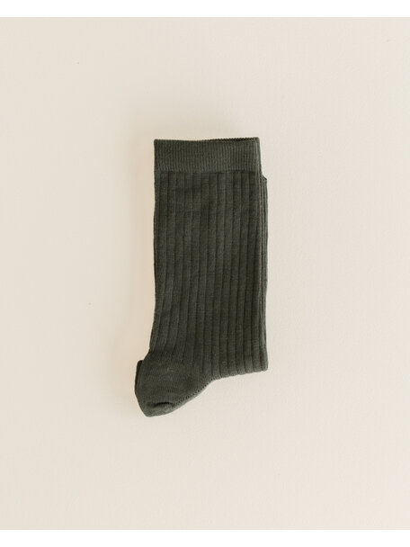 Unaduna Wool rib Unisex socks - wakame
