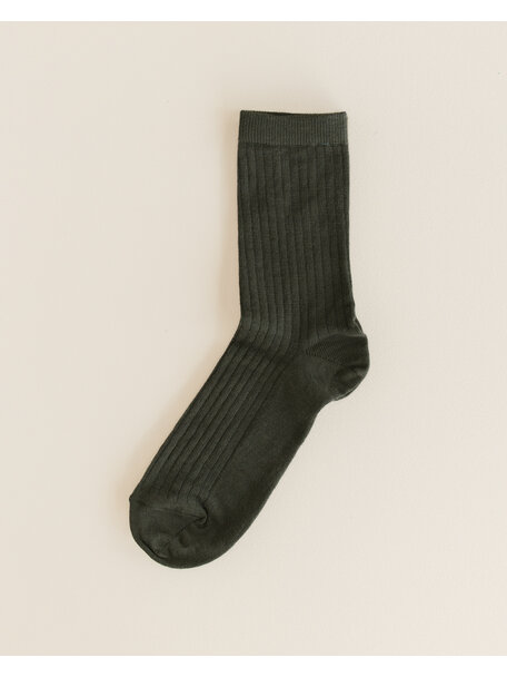Unaduna Wool rib Unisex socks - wakame
