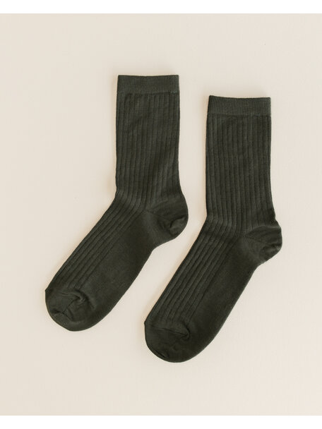 Unaduna Wool rib Unisex socks - wakame
