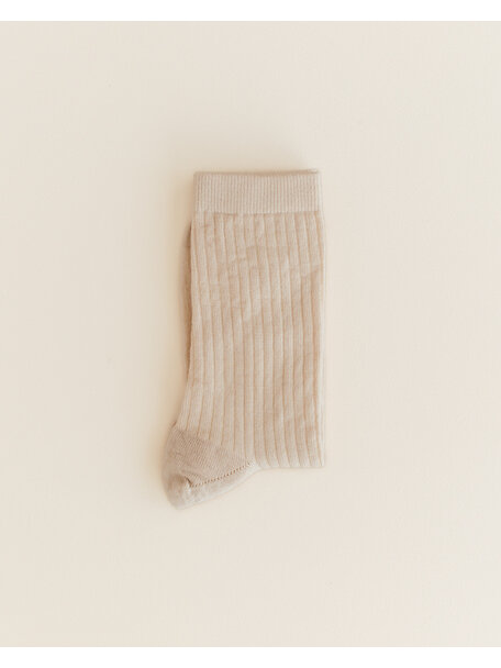 Unaduna Wool rib Unisex socks - maca