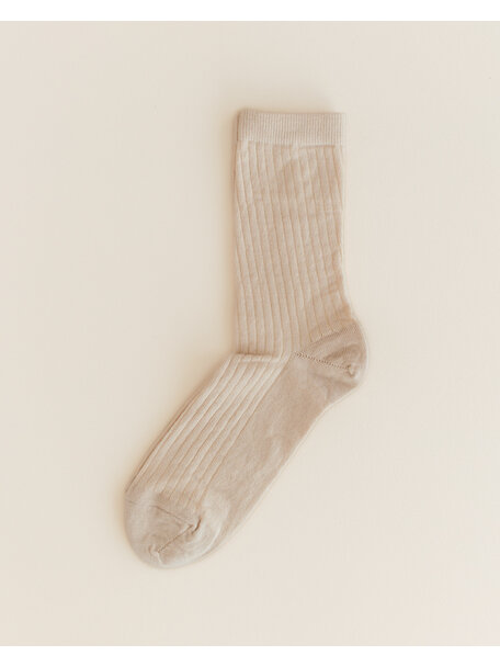 Unaduna Wool rib Unisex socks - maca