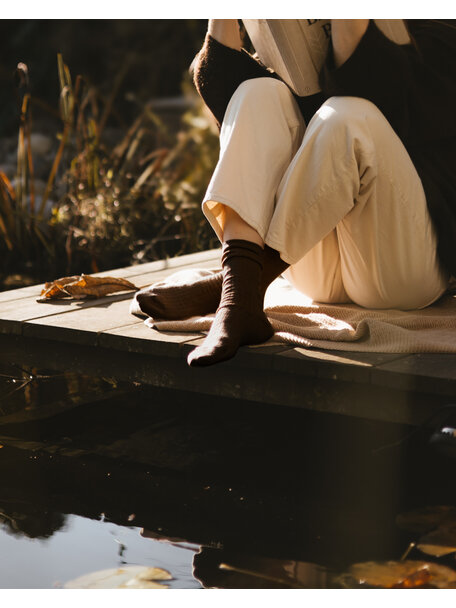 Unaduna Wool rib Unisex socks - kladdkaka