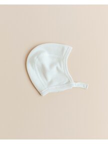 Unaduna Bonnet with press stud tiny rib wool - light mazarin
