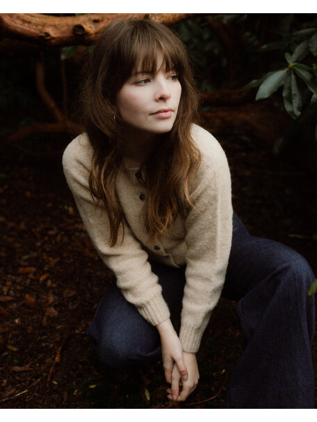 Unaduna Brushed wool cardigan - maca