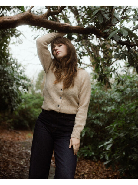Unaduna Brushed wool cardigan - maca
