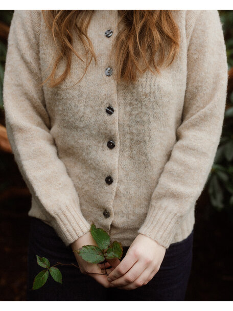 Unaduna Brushed wool cardigan - maca