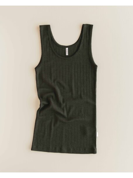Unaduna Singlet rib wool/silk - wakame